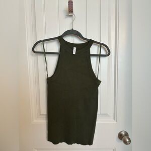 Olive Green Sleeveless Women's Top